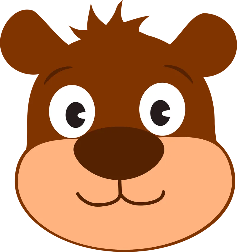Bear Cartoon Hair Stickdatei – Tiere