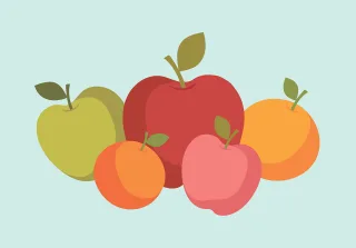Apple Orange Fruit Stickdatei