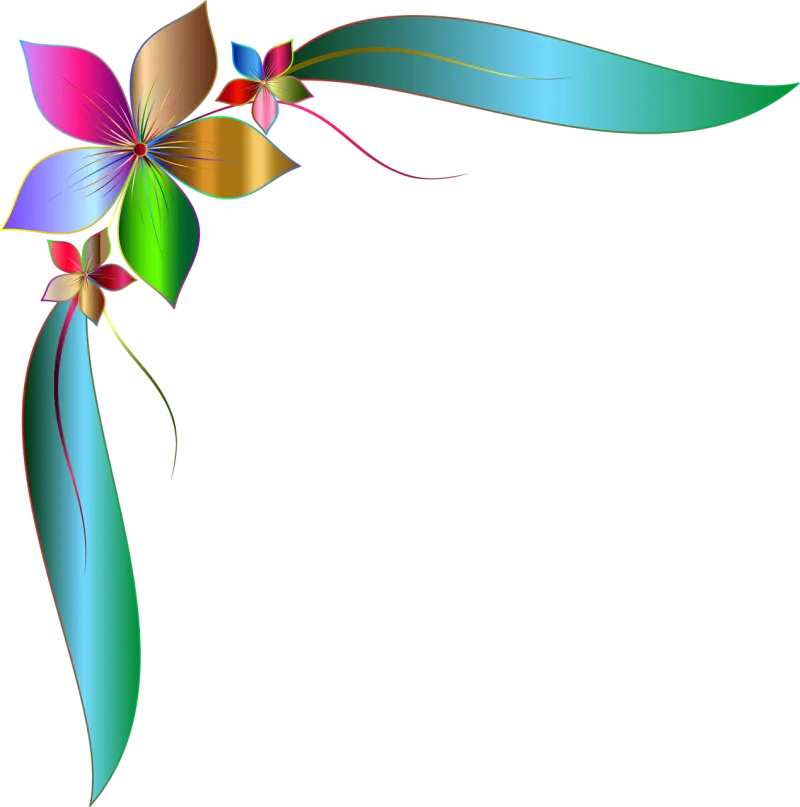 Corner Flower background Ornamental Stickdatei – Natur