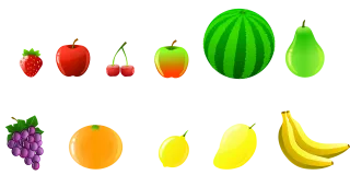 Fruits Strawberry Apple Stickdatei