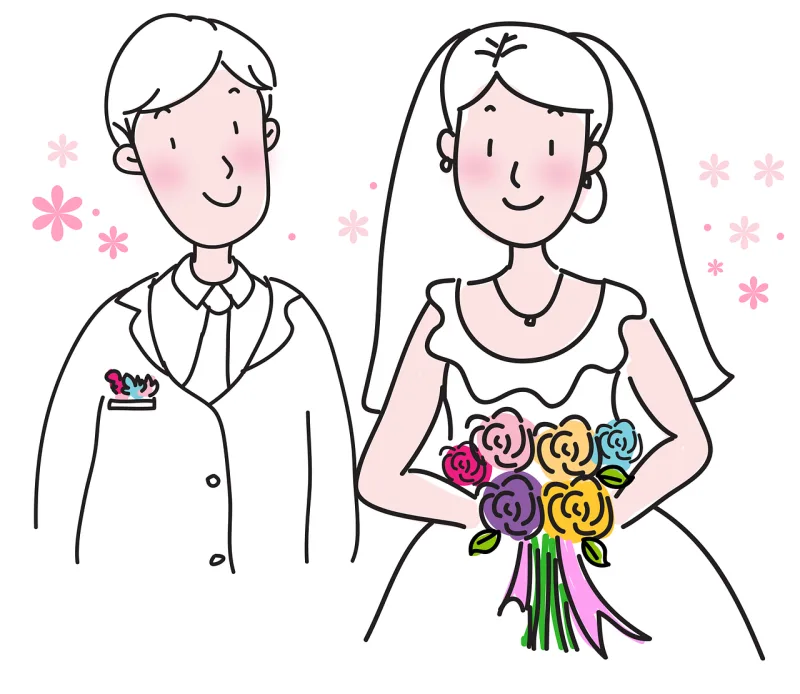 Groom bride Marriage Wedding Stickdatei – Herzen & Liebe