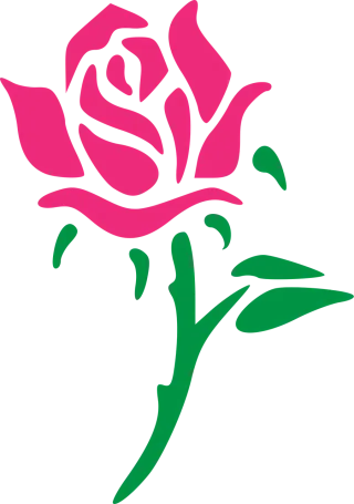 Rose Nature Pink Stickdatei – Herzen & Liebe