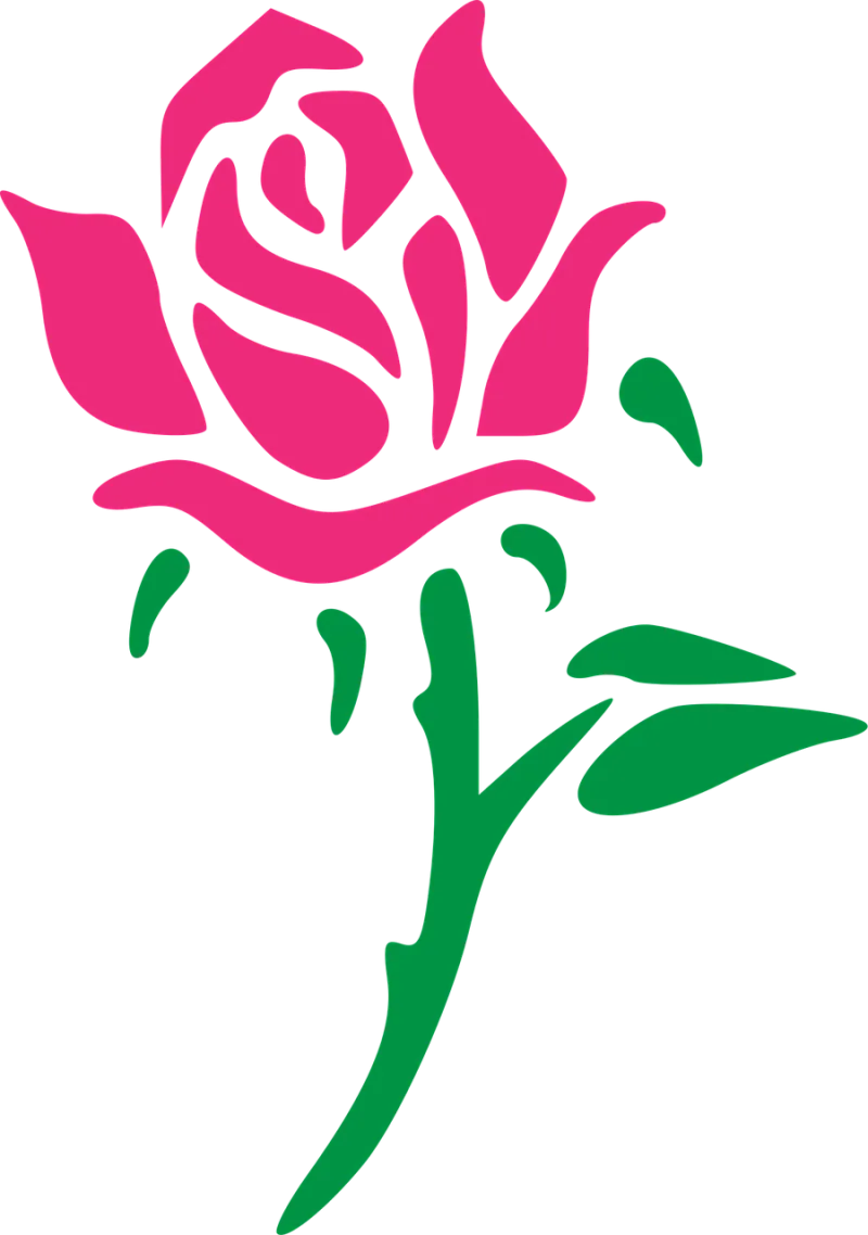 Rose Nature Pink Stickdatei – Herzen & Liebe