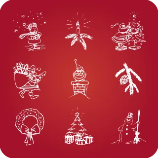 Christmas Holidays Icons Stickdatei