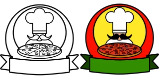 Pizza Chef Food Stickdatei