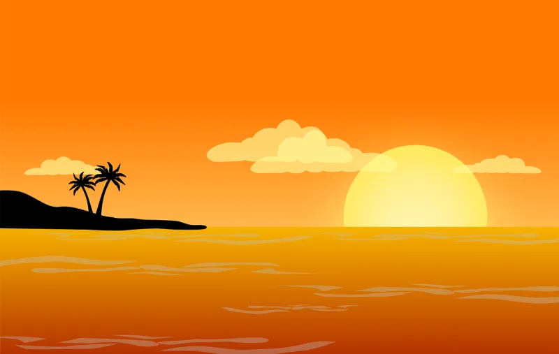 Beach Sunset Sunset beach Stickdatei – Natur