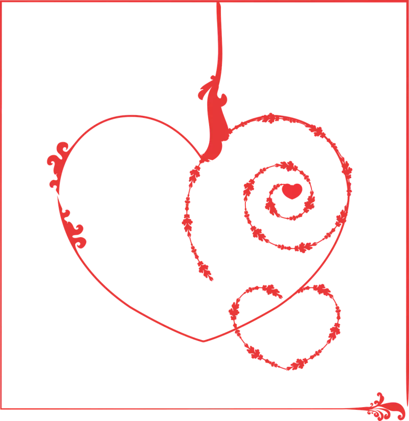 Decorative Heart Red heart Stickdatei – Herzen & Liebe