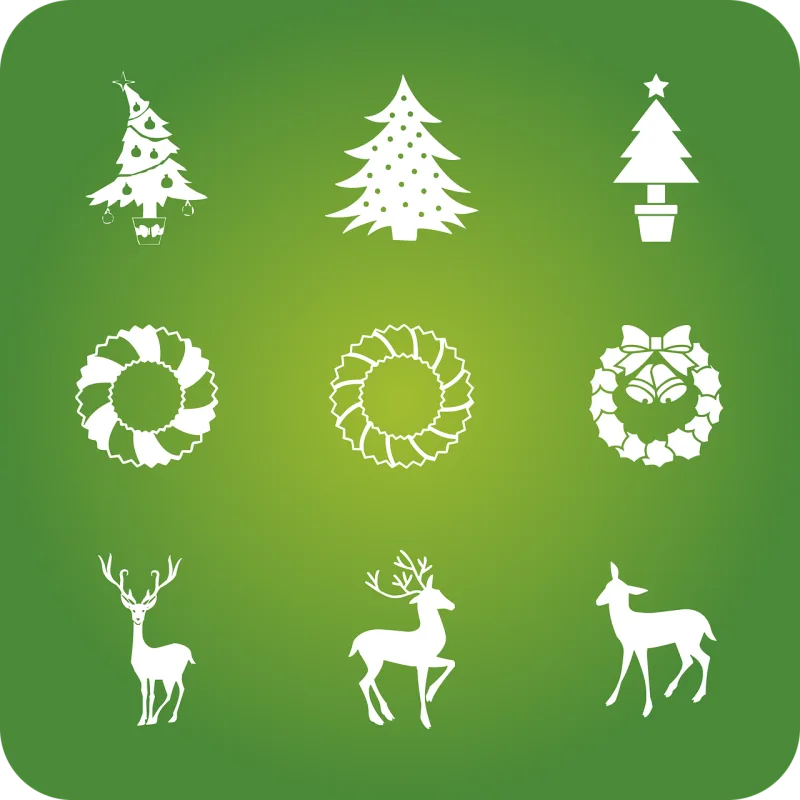 Christmas Holidays Icons Stickdatei – Weihnachten