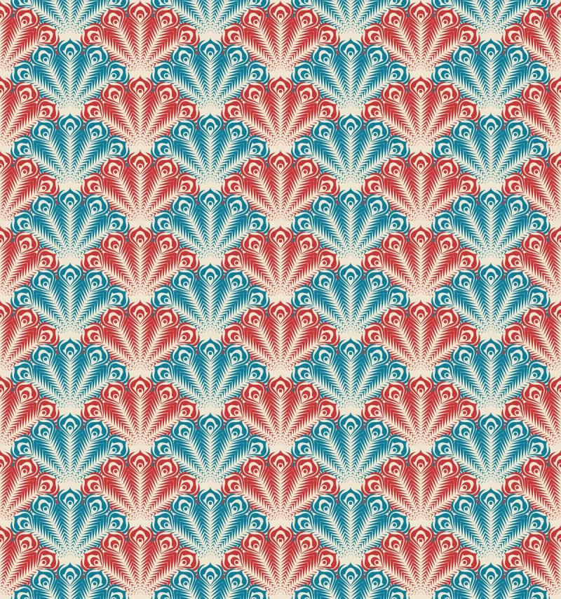 Seamless patter Peacock Feathers Stickdatei – Natur
