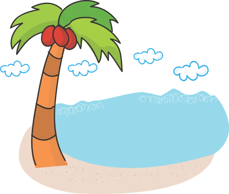 Palm tree Beach Nature Stickdatei – Natur