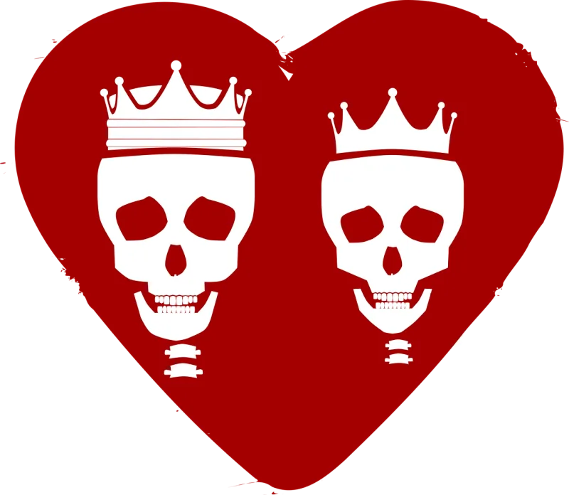 Eternal love Skulls Lovers Stickdatei – Herzen & Liebe