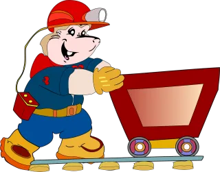 Miner Trolley Worker Stickdatei