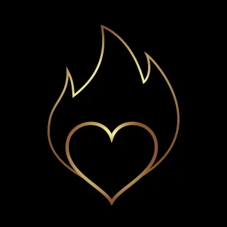 A heart Flame Fire Stickdatei – Herzen & Liebe