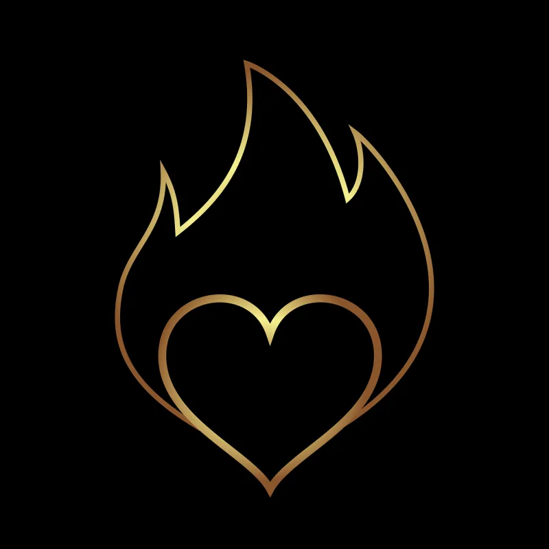 A heart Flame Fire Stickdatei – Herzen & Liebe