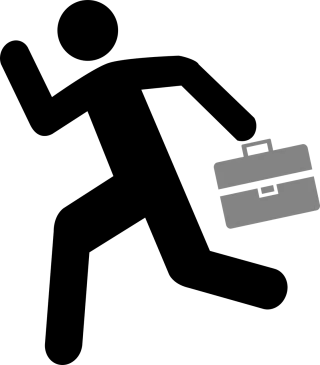 Stick person Running Briefcase Stickdatei