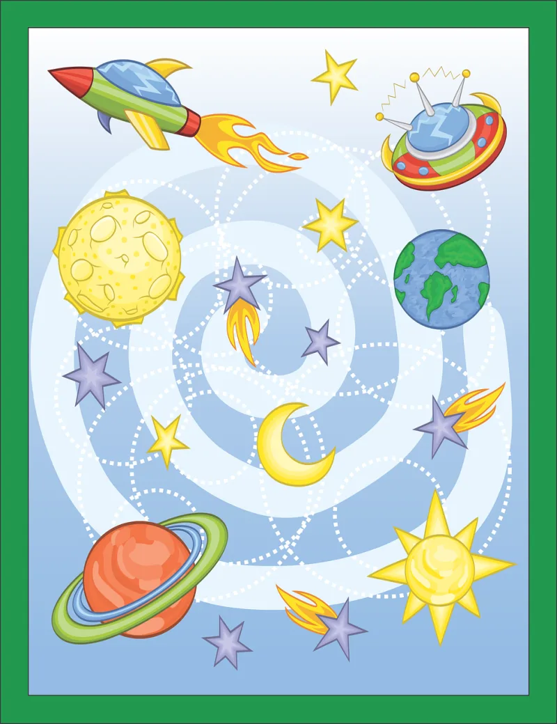 Space science fiction Outer space Rocket ship Stickdatei – Kinder