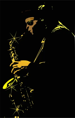 Jazz Player Sax Stickdatei