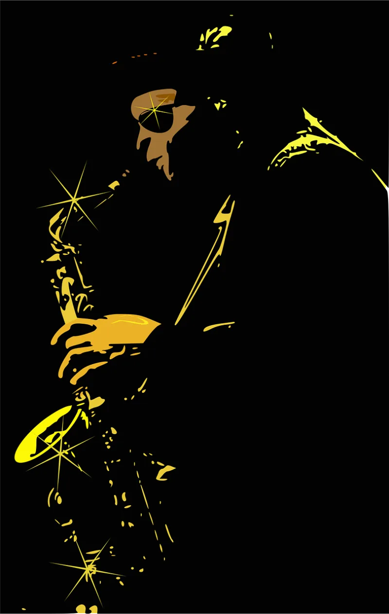 Jazz Player Sax Stickdatei – Musik