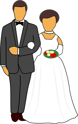 Married Couple Wedding Stickdatei