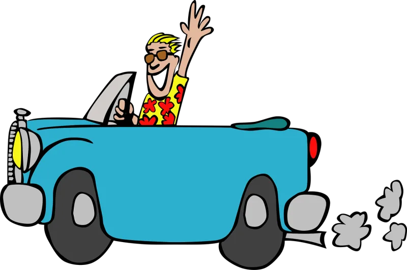 Old man Drive Vintage car Stickdatei – Fahrzeuge