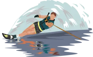 Water skiing Slalom Skier Stickdatei