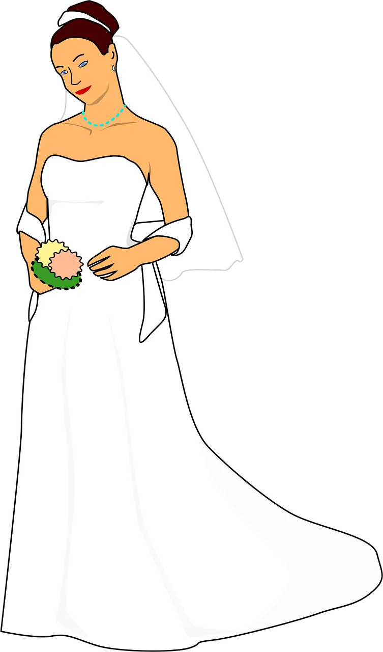 Bride Wedding Dress Stickdatei – Herzen & Liebe