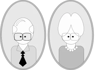 Grandpa Grandma Cartoons Stickdatei – Herzen & Liebe