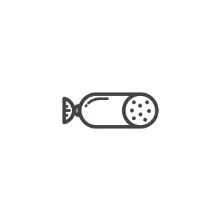 Sausage Icon Food Stickdatei