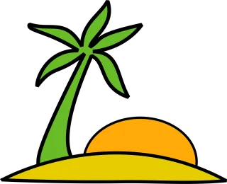 Beach Island Palm Stickdatei