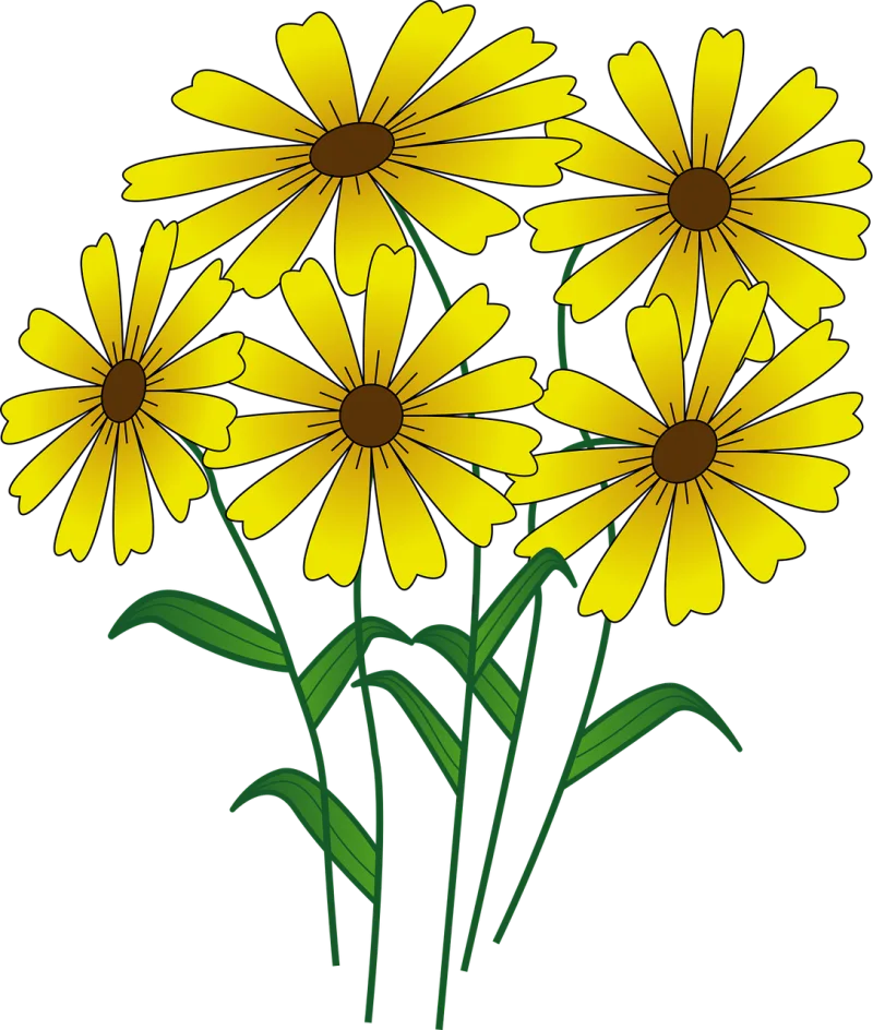 Flowers Nature Yellow Stickdatei – Blumen