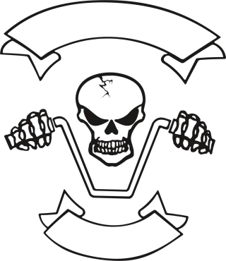 Motorcyclist Nature Skull Stickdatei – Tiere