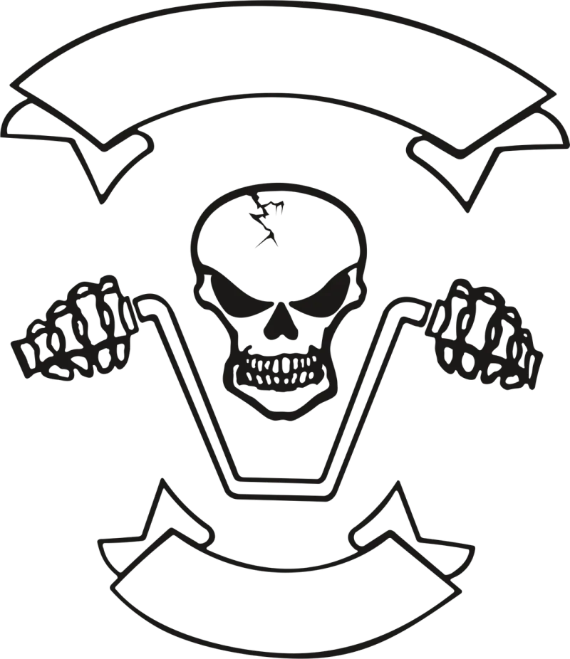 Motorcyclist Nature Skull Stickdatei – Tiere