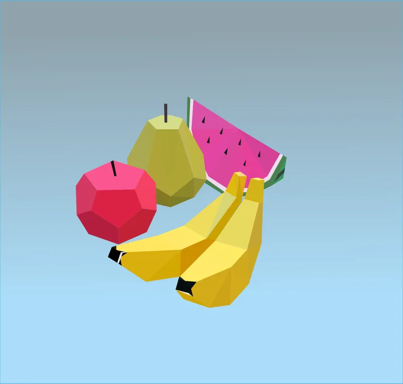 Fruit Watermelon Bananas Stickdatei – Essen & Trinken