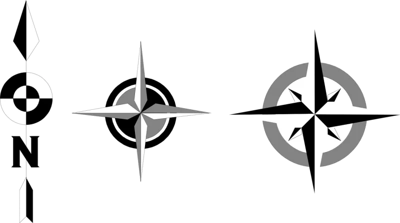 Compass Direction Symbols Stickdatei – Blumen