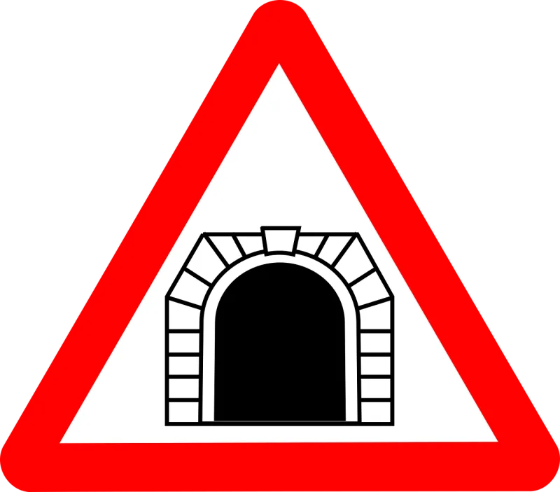 Sign Tunnel Road Stickdatei – Kinder