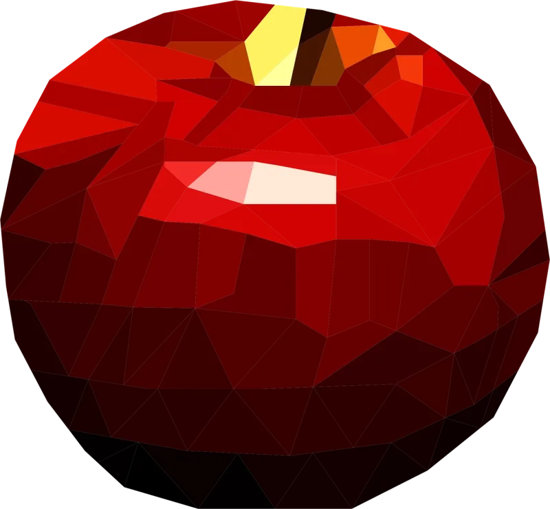 Low poly Apple Poly Stickdatei – Essen & Trinken