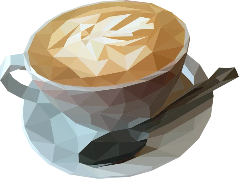 Low poly coffee Coffee Cup Stickdatei – Essen & Trinken