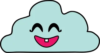 Cloud Cartoon Smile Stickdatei – Natur