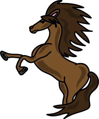 Horse Wild Cartoon Stickdatei