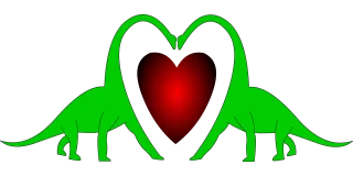 Heart Love Dinosaur Stickdatei – Herzen & Liebe
