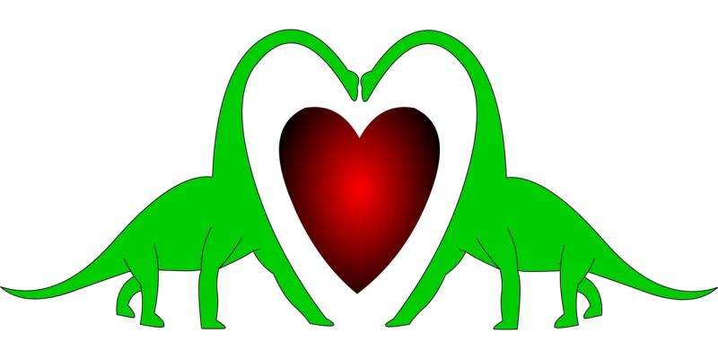 Heart Love Dinosaur Stickdatei – Herzen & Liebe