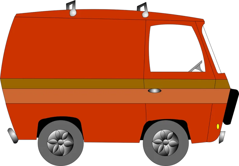 Van Vintage Cartoon Stickdatei – Fahrzeuge
