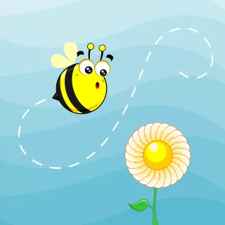 Mascot Bee Flower background Stickdatei – Tiere