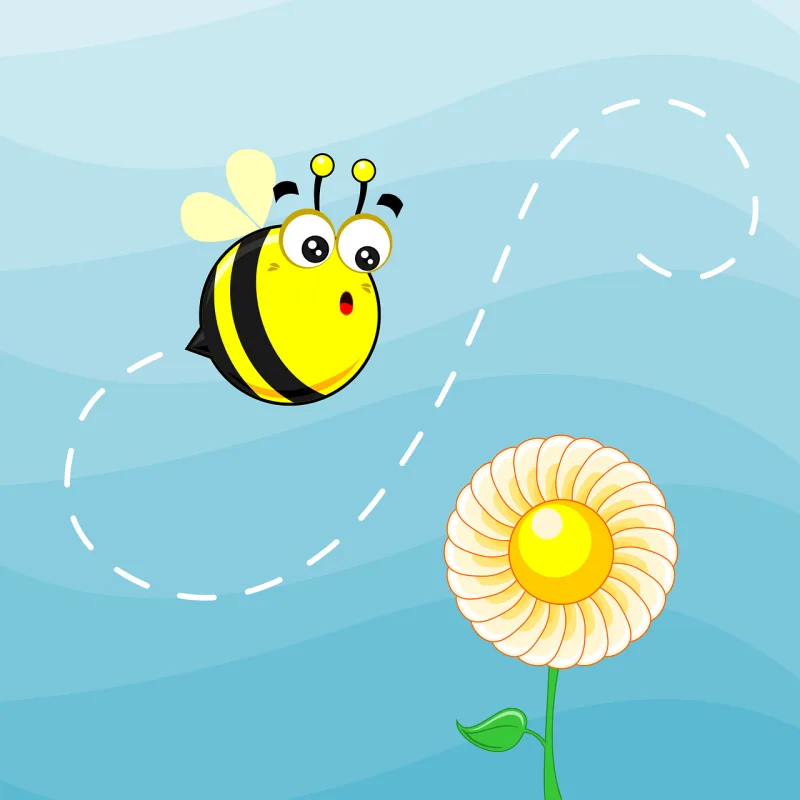 Mascot Bee Flower background Stickdatei – Tiere