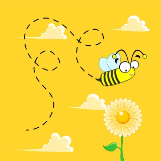 Flower Bee Beautiful flowers Stickdatei