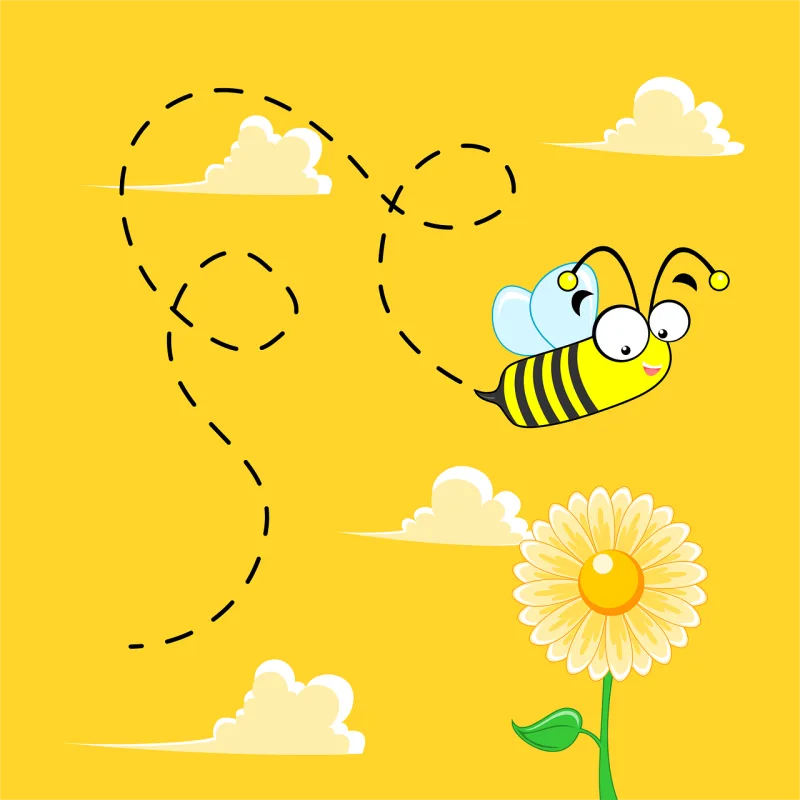Flower Bee Beautiful flowers Stickdatei – Tiere