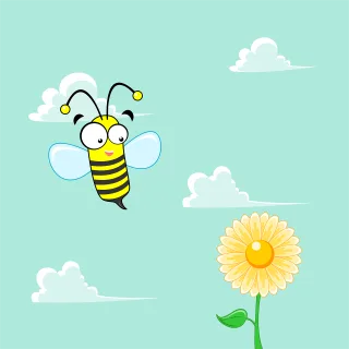 Bee Flower Flower background Stickdatei