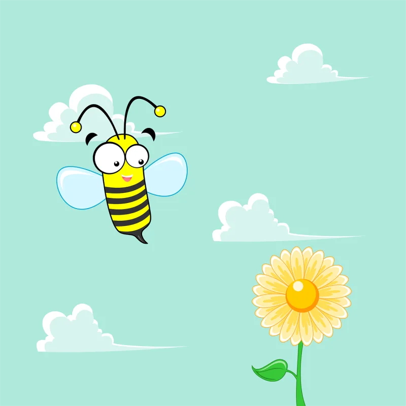 Bee Flower Flower background Stickdatei – Tiere