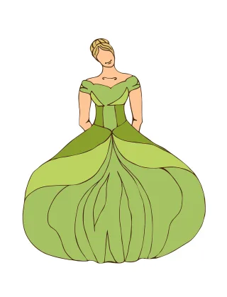 Woman Princess Dress Stickdatei