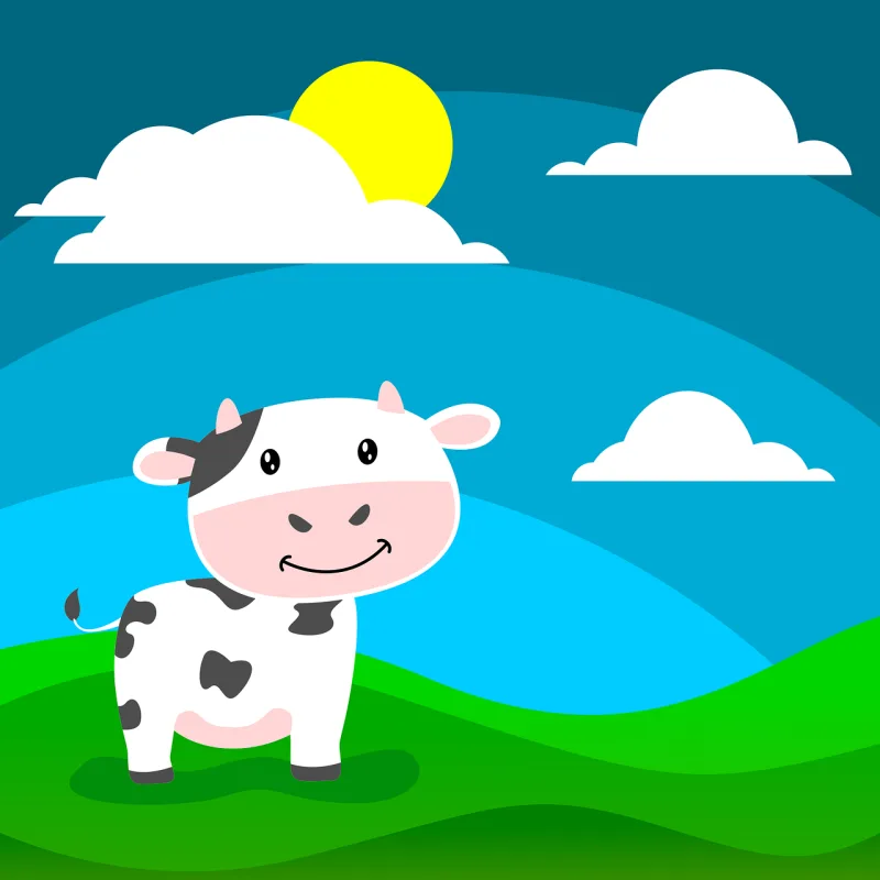 Cow Character Icon Stickdatei – Natur